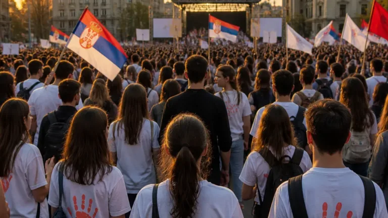 Des milliers d'étudiants convergent à Belgrade avant les législatives qui défient Vučić