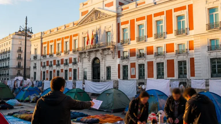 À Madrid, le campement de la Puerta del Sol maintient la pression à un mois des législatives